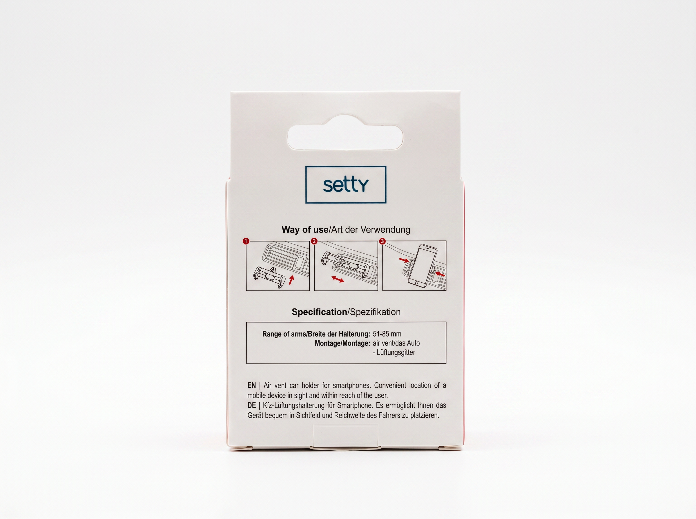Setty Handyhalterung für Auto – Universal Lüftungshalterung